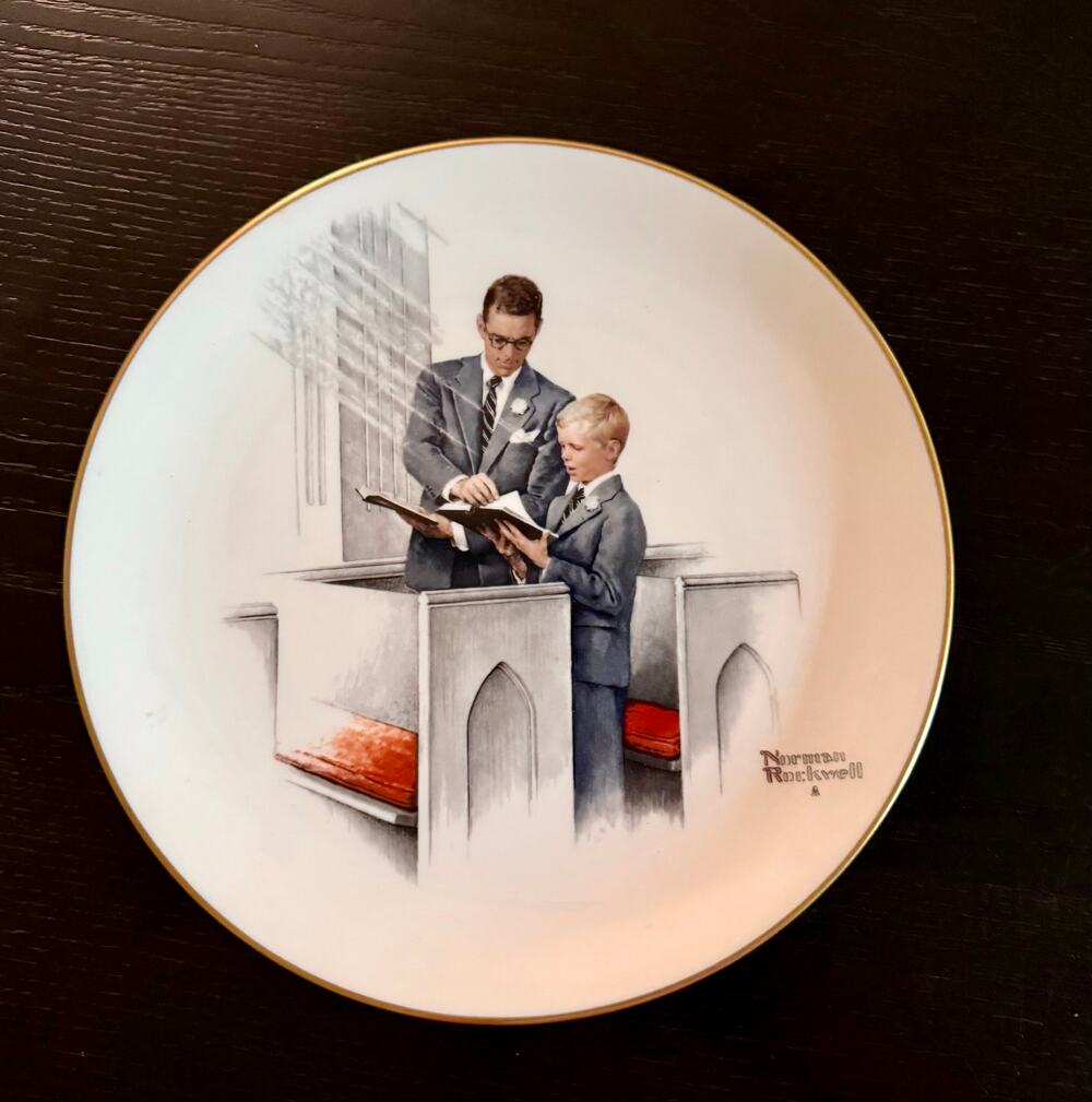 Gorham Norman Rockwell "Spring - In His Spirit" collector's plate.